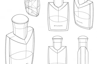 design a luxury perfume bottle, packaging and label