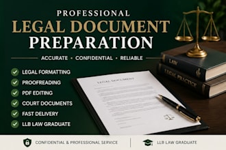 professionally prepare, format and proofread your legal documents