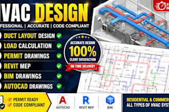 design hvac duct layout load calculation permit revit mep bim drawings autocad
