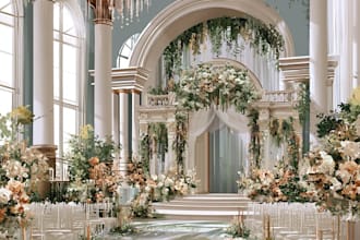 design custom wedding venue illustration