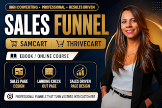 design converting thrivecart and samcart sales funnel for business owners
