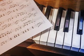transcribe piano, violin and bass guitar into professional sheet music notation
