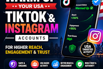 warm up your US tiktok and instagram account for high reach