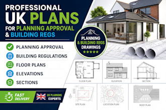 draw UK planning permission floor plans and building regs