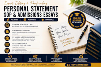 edit your personal statement, statement of purpose, residency, motivation letter