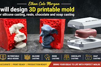 design 3d printable mold for silicone casting resin chocolate and soap casting