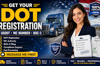 do dot registration, mc number, mc authority, boc3 filing and fmcsa compliance