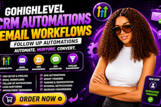 setup gohighlevel CRM automations, ghl email workflows, follow up automation