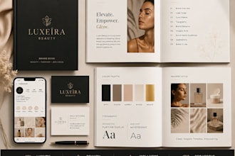 design a luxury brand book branding kit for beauty, fashion, and wellness brands
