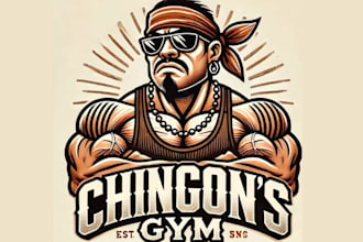 design new style bodybuilding mascot logo