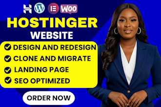 design a professional hostinger wordpress website bluehost for your business