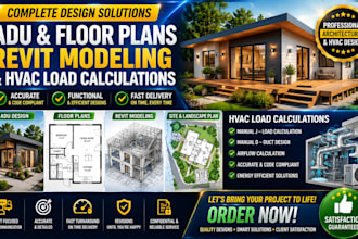 design adu, floor plans, manual j, revit modeling and hvac load calculations