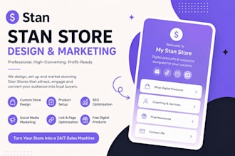 setup stan store, etsy seo listing, payhip, gumroad, beacons ai, tiktok shop