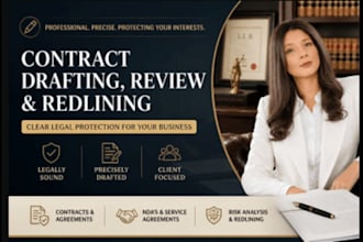 provide professional contract draftin legal research and documents review