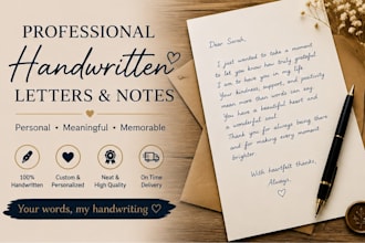 write custom handwritten messages for gifts and special occasions