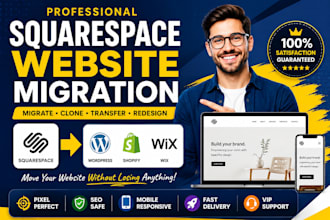 do squarespace migration, migrate, clone squarespace to wordpress, shopify, wix