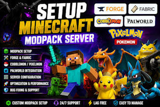 setup minecraft modpack forge fabric cobblemon palworld server pixelmon pokemon