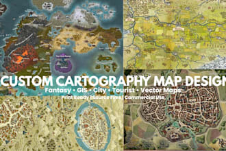design custom cartography map illustration gis vector fantasy city map design