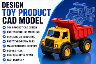 design toy product cad model with realistic 3d rendering for prototype