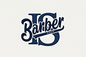 do modern barber shop letter logo design