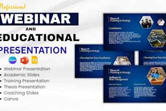 design webinar training presentation, course coaching slides, canva lecture note
