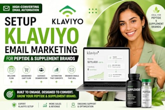 setup klaviyo email marketing peptide brands supplement brands