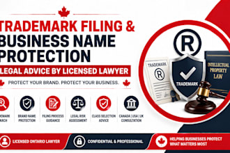 trademark filing and business name protection legal advice by licensed lawyer