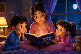 create 3d animated moral stories for kids any language