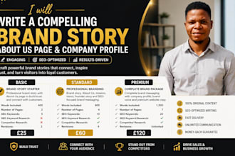 write a compelling brand story about us page and company profile