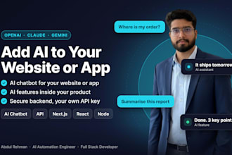 do claude api, openai api and gemini api integration for your website or app