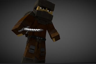 create minecraft and hytale blockbench 3d models or animations and textures