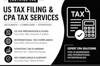 prepare and file US llc taxes form 5472 form 1120 tax planning