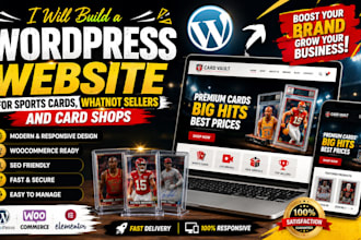 build a custom wordpress website for sports card shops and whatnot sellers