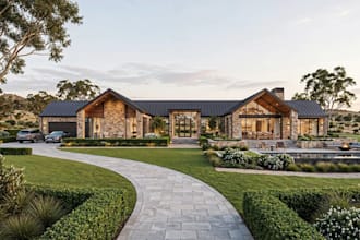 modernize 3d country farmhouse,vacation home,pitched roof,stucco interior render