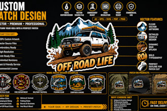 design custom embroidered patch artwork in vector