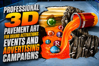 design 3d pavement art for brand activations, events and advertising campaigns
