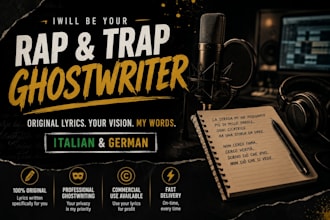 write professional rap and trap lyrics for you