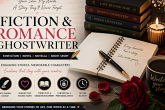 ghostwrite your fiction ebook, romance and fanfiction