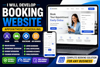 develop a booking website, appointment scheduling, salon, hotel, healthcare web