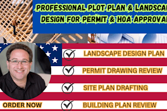 draw plot plan landscape design for city permit and hoa approval oh ca ga co
