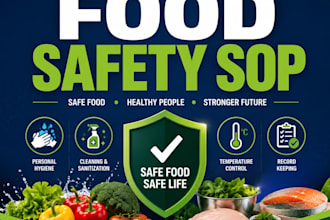 create professional food safety sops and kitchen hygiene compliance manuals