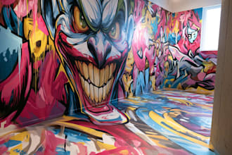 create custom graffiti art designs murals and wall arts