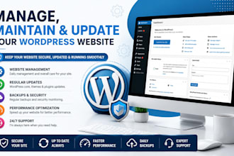 manage, maintain and update your wordpress website