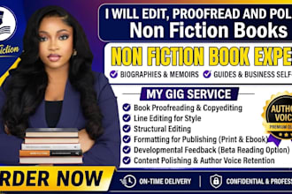 non fiction book editing proofreading book editor