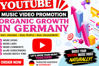 german organic youtube music video promotion for yutube video to gain engagement