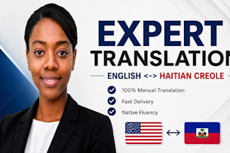 translate english and french yo haitian creole manually