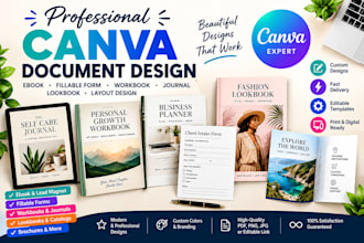 design canva ebook fillable form workbook journal lookbook picture book layout