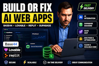 build or fix base44, lovable, replit, and supabase ai web apps