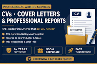 write ats friendly cvs  cover letters  and professional reports
