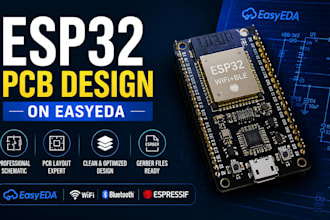 design esp32 pcb using easyeda with schematic and professional pcb layout